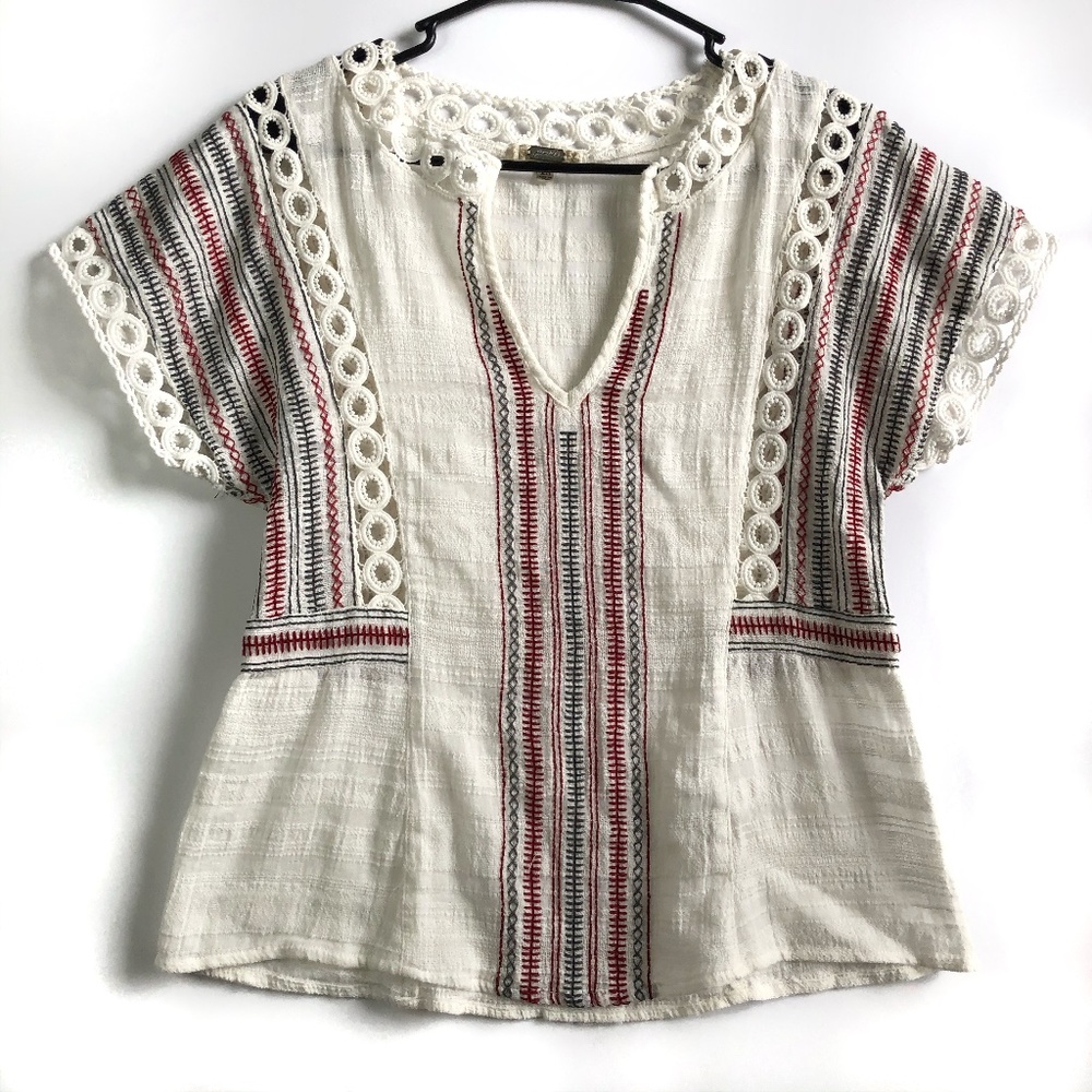 Buckle Gimmicks Embroidered Boho Top Size XS